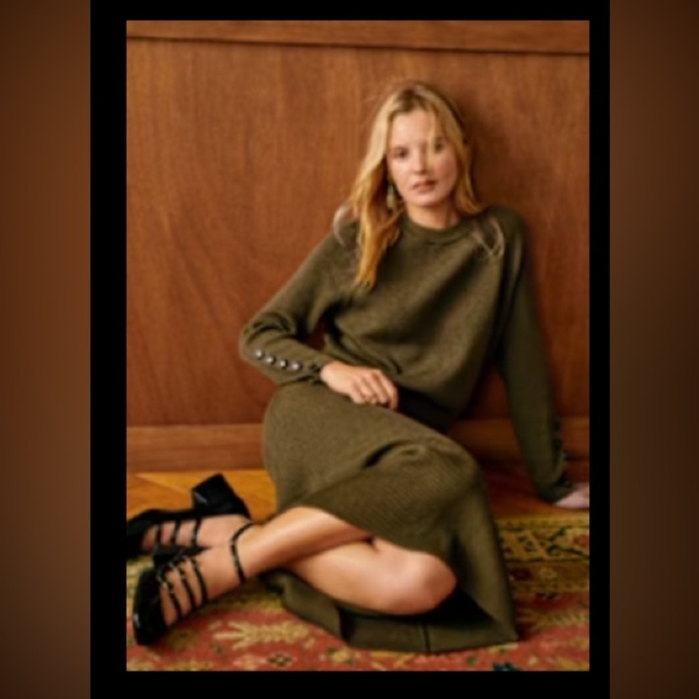 NWT Sezane Naelle Skirt Khaki - Size M
